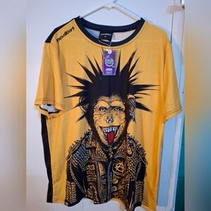 Fresh Yellow Short Sleeve Tee with Artistic Design (Mgs026)